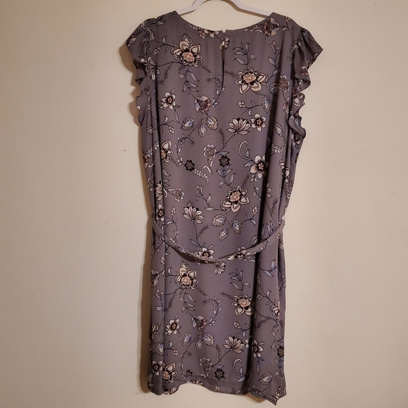 Loft Lilac Garden Flutter Button Shirt Dress - Picture 3 of 7